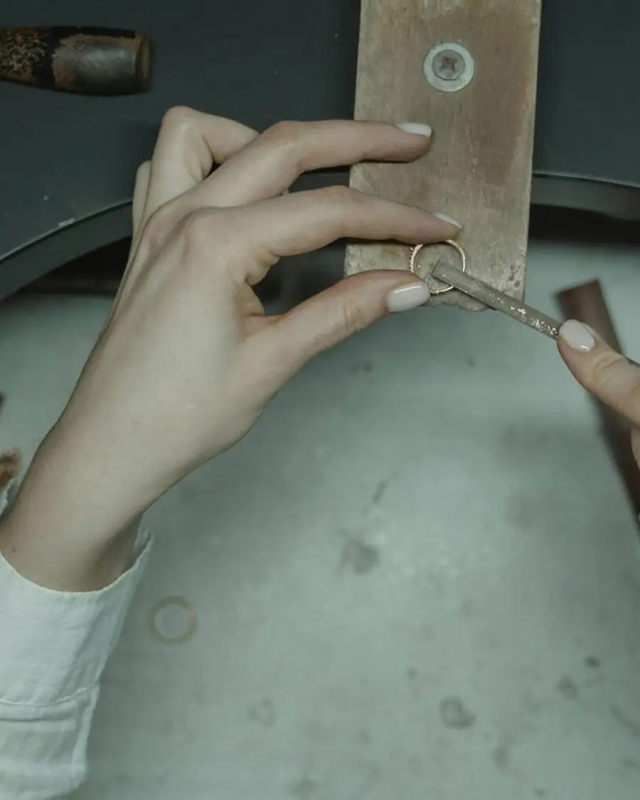 Hands at a jeweller's bench