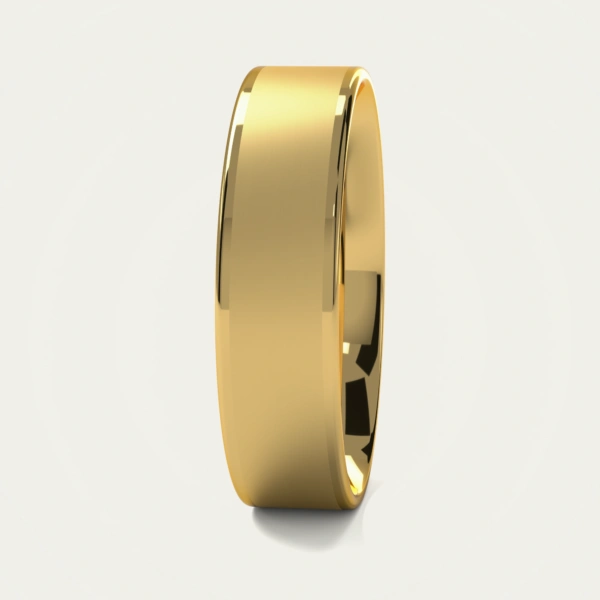 Classic Brushed and Polished Yellow Gold Mens Wedding Band Classic Brushed and Polished Yellow Gold Mens Wedding Band
