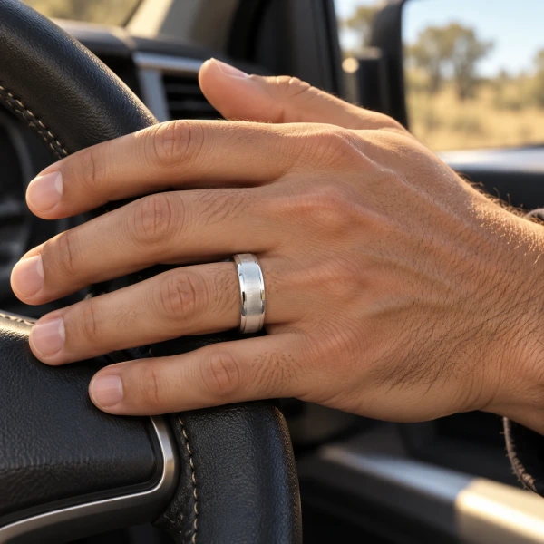 Brilliant Brushed and Polished 925 Sterling Silver Mens Ring Brilliant Brushed and Polished 925 Sterling Silver Mens Ring