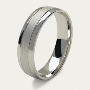 Brilliant Brushed Platinum Men's Wedding Ring