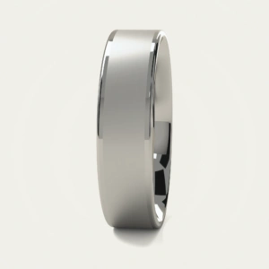 Brushed and Polished Platinum 600 Mens Wedding Band Brushed and Polished Platinum 600 Mens Wedding Band