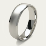 Brushed and Polished Platinum 600 Mens Wedding Ring