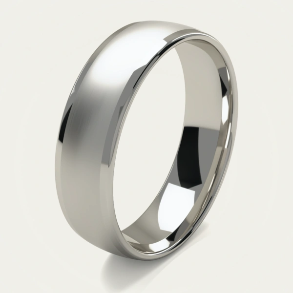 Brushed and Polished Platinum 600 Mens Wedding Ring Brushed and Polished Platinum 600 Mens Wedding Ring