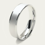 Brushed and Polished 925 Sterling Silver Mens Wedding Band