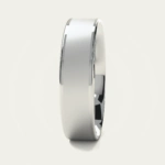 Brushed and Polished 925 Sterling Silver Mens Wedding Band