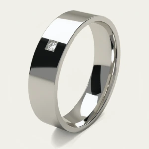 Clean and Simple Platinum Diamond Men's Wedding Ring