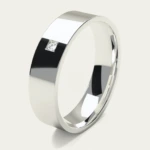 Clean and Simple 925 Sterling Silver Diamond Men's Wedding Ring