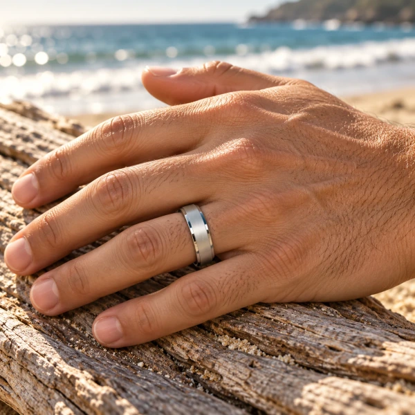 Distinctive Platinum 600 Men's Wedding Ring Distinctive Platinum 600 Men's Wedding Ring