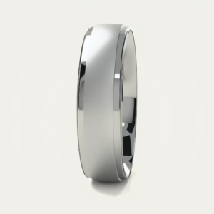 Distinctive Brushed and Polished White Gold Mens Wedding Ring Distinctive Brushed and Polished White Gold Mens Wedding Ring