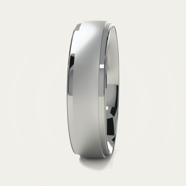 Distinctive Brushed and Polished White Gold Mens Wedding Ring Distinctive Brushed and Polished White Gold Mens Wedding Ring