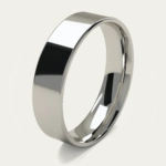 Classic Comfort-Fit Polished Platinum 600 Mens Wedding Ring
