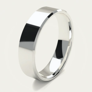 Flat Polished 925 Sterling Silver Mens Wedding Ring