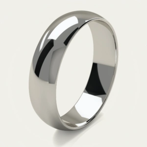 Plain Polished Platinum Domed Men's Wedding Ring