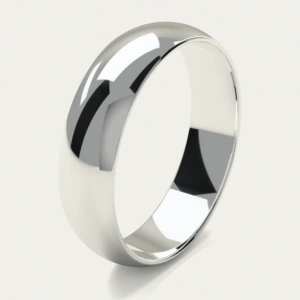 Plain Polished 925 Sterling Silver Domed Mens Wedding Ring