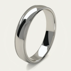 Platinum Men's Wedding Band with Milgrain Edges