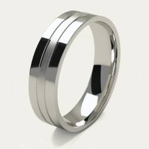 Platinum Polished and Brushed Men's Wedding Ring