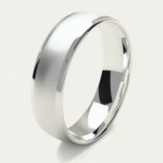 925 Sterling Silver Brushed and Polished Mens Ring