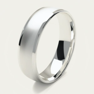 925 Sterling Silver Brushed and Polished Men's Ring
