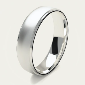 925 Sterling Silver Brushed Mens Wedding Ring