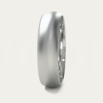 Classic Brushed White Gold Domed Mens Wedding Ring