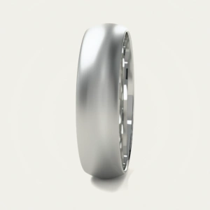 Classic Brushed White Gold Domed Mens Wedding Ring Classic Brushed White Gold Domed Mens Wedding Ring