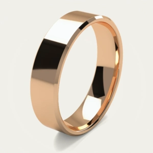Classic Flat Polished Rose Gold Men's Wedding Ring
