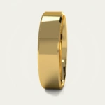 Flat Polished Yellow Gold Mens Wedding Ring
