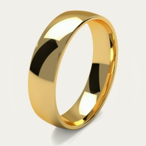 High Polished Yellow Gold Men's Wedding Ring