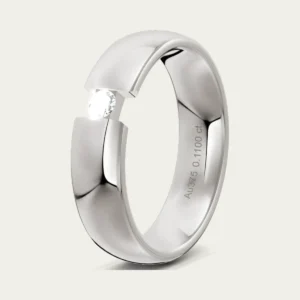The Tension-Set Round Diamond Mens Engagement Ring, white gold
