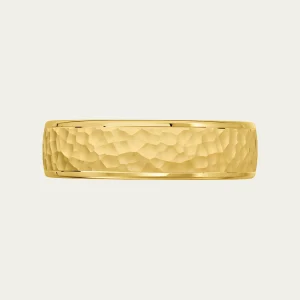 4042-Hammered-Yellow-Gold-Mens-Wedding-Band-3 Hammered-Yellow-Gold-Mens-Wedding-Band