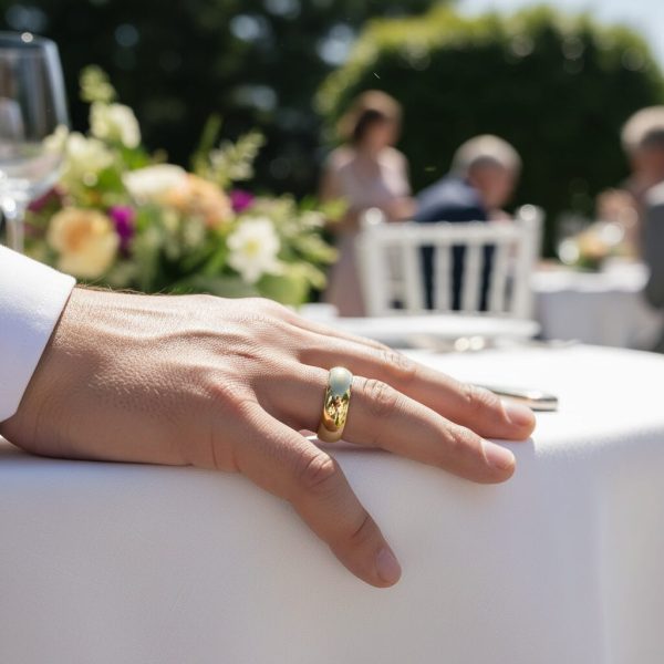Polished Yellow Gold Mens Wedding Ring - view 2 Polished Yellow Gold Mens Wedding Ring - view 2