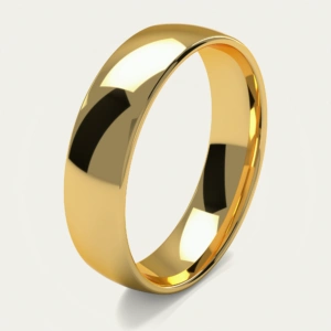 Stunning Polished Yellow Gold Men's Wedding Ring