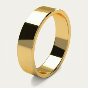 The Bevelled-Edge Flat Polished Mens Wedding Ring