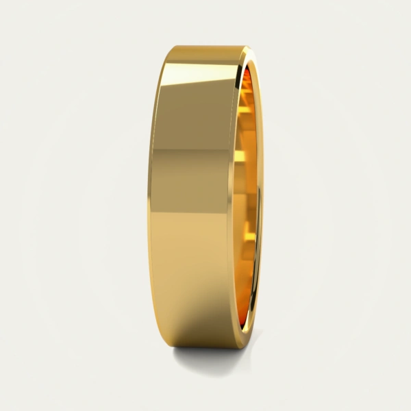 The Bevelled-Edge Flat Polished Mens Wedding Ring The Bevelled-Edge Flat Polished Mens Wedding Ring