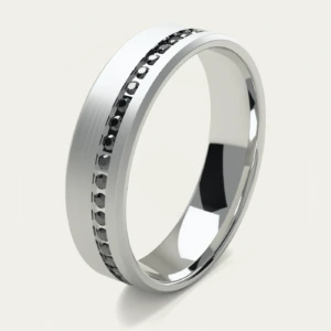 The Black Diamond Channel Matte Men's Wedding Ring
