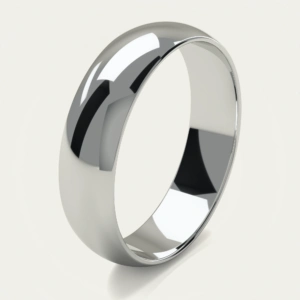 The Plain Polished White Gold Domed Men's Wedding Ring