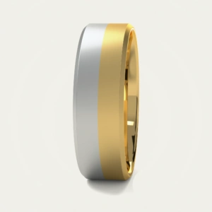 Two-Tone Brushed White and Yellow Gold Mens Wedding Ring Two-Tone Brushed White and Yellow Gold Mens Wedding Ring